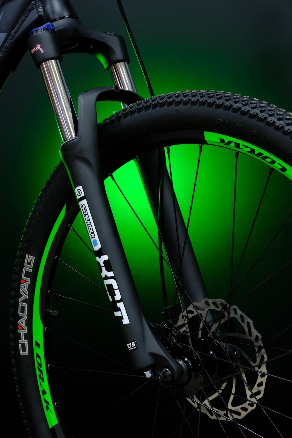 Lorak 2.0 Матовый Чёрный/Зелёный рама 19 (на рост 171-182) (27.5)